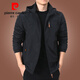Pier Cardin Herrenjacke Herbst Casual Jacket Herren Spring Herrenkleidung 2025 Neue Herbst -Top 9898 [Schwarz] Abnehmbare Kappe - kein zusätzlicher Preis plus Samt M 170spezifikationen (120jin [Jin entspricht ca. 0,5 kg]))
