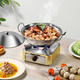 Runpeng stainless steel drawer-type alcohol stove household banquet dry pot base pot restaurant hotel commercial small hot pot original color 18.5cm