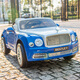 Geleeo children's electric car Bentley four-wheel baby toy car can sit in electric car children's birthday gift blue four-wheel drive remote control + leather seat + soft wheels four-wheel drive