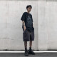 
POUM short-sleeved T-shirt men's summer thin dark European and American high street trendy top printed hip-hop half-sleeved base T-shirt men CWLFS-CL1047 black 2XL