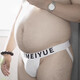 Men's underwear double thong sexy low waist hollow butt exposed thong gay gay fat bear plus size new style white M recommended 45-58 kg