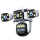 DIFANN PANORAMIAL HD Überwachung Kamera Mobiltelefon Ferner Outdoor-Monitor 360 Grad ohne tote Winkel mit Nachtsicht 4G Netzwerk Wireless WiFi Rural Outdoor-Sicherheitsüberwachung und Anti-Diebstahl-WiFi-Quad-Kamera 4 Bild 20 Millionen + 10-mal Vergrößerung Eindringung Alarm 64G + Panoramal Night Vision Night Vision