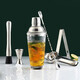 Crytaljulia stainless steel bartending set self-taught cocktail shaker shaker glass bartending tool shaker cup bar mixer glass shaker 6-piece set