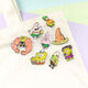 
Nianfu cartoon brooch Japanese accessories metal badge cute ins trendy personality SpongeBob decorative gift for wife C1473-2# SpongeBob pineapple room