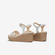 TATA's beautiful wedge sandals for women's vacation strap fashion sandals summer 7MY14BL4 silver 37
