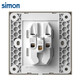 Simon (SIMON) switch socket panel five-hole socket three-hole air conditioner with switch 86 type wall concealed C60 series champagne gold five-hole socket