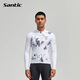 Santic autumn and winter fleece road cycling jersey men's top Gretel white M