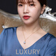 Haitong thickened 18K gold Nanyang Australian white pearl pendant single Bingtong seawater white pearl necklace temperament clavicle chain yellow 18K gold cold light 11-12mm+18k gold chain