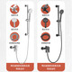 Anhua Bathroom Simple Shower Set Handheld Shower with Booster Nozzle Topless Spray with Spray Gun Silver N3GQ970CP