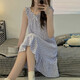 
YIMENGTO Yimen Camel Summer Girls' Desire Cotton Gauze Sweet Cherry Sling Loose Vest Nightgown Home Clothes cx-9272#Cherry Bear 2XL