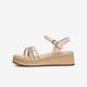 Heshe (TATA) thick sole strap sandals for women's beach fairy sandals summer WM301BL4 Pink/Silver 37