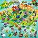 Lego Friends Plant vs. Zombie-Bausteine Vollständige Set von Kinderversammlungsspielzeug für Jungen 6-12 Jahre alte Geschenke zum Schutz des Teiches + verrückter Garten [1105 Stück 2 Kisten