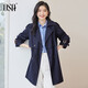 OSA (OSA) Spring Clothing 2025 New Short Trench Coat Women's Mid-Length British Style Small Jacket Trendy Coat Navy Blue XS