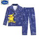 
Disney children's pajamas boys spring and autumn long sleeves pure cotton thin little boy cartoon Spider-Man dinosaur home suit Lapel G1048 plaid Ultraman 10 size [suggested height 105-115cm]