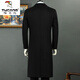Woodpecker (TUCANO) men's coat men's long middle-aged knee-high suit collar Korean style autumn and winter windbreaker woolen high-end brand coat black long 2XL 125-140Jin Jin equals 0.5 kg