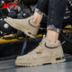 Huili Men's Shoes 2025 Printemps Nouveaux chaussures polyvalentes rétro pour hommes Martin Boots Étudiant Sports décontractés High Top Work Chaussures Men Khaki / Single 42