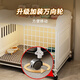 HKML puppy cage, small dog Teddy Bichon special anti-jailbreak household indoor dog kennel toilet integrated closed and breathable double compartment medium size 75*49*55 top can be placed basic model cage + installation tools + foot pads