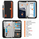 Sky Forest Passport Bag Travel Document Storage Ticket Clip RFID Card Bag Multi-function Zipper Passport Clip Black