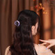 Two Worlds High-end 2025 New Top Half-Tie Small Clip Women's Back Hairpin Exquisite Ponytail Clip Hairpin Headwear Purple Clip