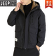 Jeep Spirit Down Jacket for Men in Winter 2024 New Trendy Holteed Holy Winter Workwear Workwear Jacket For Men Black (9871 Modelos) L Recomendado 100-120 Jin [Jin iguala 0.5 kg]