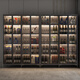 Coral Harbor Wine Cabinet Display Cabinet Light Luxury Wine Cabinet Home Glass Door Simple Modern Living Room Cabinet Wall Display Cabinet White 120*30*15844 Black Frame Gray Glass