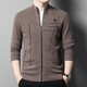 Kangaroo Pure Cardigan Men's Carganan Automne et Hiver Business Casual Knited Trinted Veste For Young Men épaissis Half Turtleneck Grey Pure Grey 170 / L / 110 (recommandé 120-135 Jin [Jin est égal à 0,5 kg]))