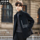 JEEP SPIRIT Double-sided Velvet Jacket Men's Woolen Woolen Coat Short Autumn and Winter 2025 New Lapel Jacket Thickened 8355 Style Black (Main Image Video Style) M (125Jin Jin is equal to less than 0.5 kg)