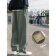 Idea (ZHUYIFAN) American outdoor work pants men's autumn trendy brand large size loose straight pants boy wide-leg casual trousers 9208 military green + 9215 khaki 5XL height 178-200CM weight 210-230Jin [Jin equals 0.5 kg]