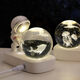 Fascini Astronaut Night Light Little Prince Crystal Ball Luminous Base Desktop Ornament Birthday Gift Beloved Astronaut-Solar System Gift Box