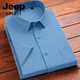 JEEP SPIRIT bamboo fiber shirt men's short-sleeved summer thin style free-iron middle-aged and elderly father's striped ice silk shirt summer D815-03 with pocket M 3890-115Jin[Jin equals 0.5 kg]