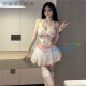 Campo de encaje para mujeres Uniforme de boda sexy Seductor Transparente Transparente Princesa Princesa Pajama Set 3294 White más medias de una sola talla 80-130Jin [Jin es igual a 0.5 kg]