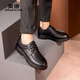 Aokang official men's business commuting lace-up comfortable casual leather shoes breathable suit cowhide shoes dad black 42