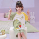 
Girls pajamas summer pure cotton short-sleeved little girl children medium-sized children kids kromi cartoon home clothing set DZ6627 dinosaur children 12 size height 115-125cm45Jin [Jin equals 0.5 kilogram]