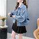 Robin Hood ROBINHOOD Candy Color Small Denim Short Jacket Women's 2024 Spring New Loose Retro All-match Jacket Top Women's Blue