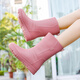 Rain boots for women adult 2024 new fashion style wear mid-tube boots non-slip water shoes rubber shoes overshoes rain boots women pink 37