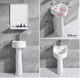 Small size pedestal basin household wash basin integrated ceramic wash basin small apartment floor-standing mini small basin 30CM (pure white) + single cold faucet