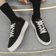 Kappa Herrenschuhe Leinwandschuhe Herren Sportbrettschuhe Herren Sommer Neuem Stil Atmungsaktives Soft Sohle lässige Schuhe Dicke einzige weiße Schuhe Schwarz 40