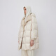 
LESS winter double-sided white duck down jacket for women's design warm mid-length drawstring jacket 2NAC12530 260/meat khaki L