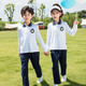 
Tongran Primary School Uniform Spring and Autumn T-shirt T-shirt POLO shirt Two-piece Kindergarten clothing British style children's class uniform 9276 blue long sleeves + trousers 170cm