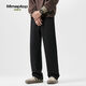 MMOPTOP Japanese casual pants men's autumn and winter simple loose straight wide-leg sports trousers K006 black XL