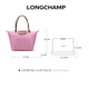 Longchamp women's LE PLIAGE ORIGINAL series large pink long handle foldable dumpling bag
