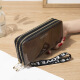 New women's long wallet double zipper mobile phone bag student laser wallet large capacity clutch soft coin wallet yellow
