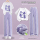 
Youyou 1 point girls summer suit children fashionable new short-sleeved pants big children girl summer wide-leg casual 15009 purple + 9922 white 160cm