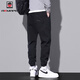 AEMAPE Jeans Men's Men's Deventy Ties Loose Pants Pelled Pelled Men's 2025 Spring and Summer Nuevo estilo más Pantalones Casales de Vellena Men 9859 Negro Plus Fleece l