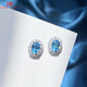 Topaz earrings 2025 new popular natural Swiss blue earrings silver aquamarine earrings style 1