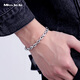 Miss JuJu pt950 platinum bracelet men's fashionable mechanical style platinum bracelet men's authentic thick and high-end bracelet, weight 28.96g, length 22cm, thickness about 6mm