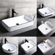 Nordic ceramic wash basin table oval household wash basin bathroom balcony rectangular art basin 319 small single basin with drain