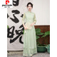 Piercadan Hanfu Hanfu Daily Zen Tea Artists Recogida de orejas Guzheng Centro de salud nuevo Chino Cheongsam Vestido 689 Traje blanco S
