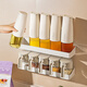 Modern housewife kitchen oil pot and seasoning combination set wall-mounted seasoning bottle storage box seasoning storage rack wall-mounted double-layer style 10-piece seasoning set - seasoning jars*4+oil pot*4+storage rack*2