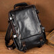 Slow Time Business Casual Leder Rucksack Pendelkopf Leder Rucksack Schoolbag Reisetasche Männer und Frauen Computertasche Schwarz schwarz
